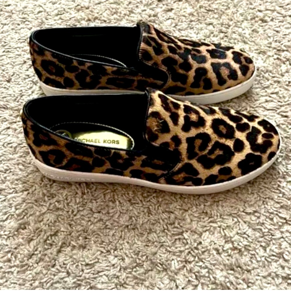 Michael Kors Keaton Slip-On Sneaker • Size 7 • Leopard Print